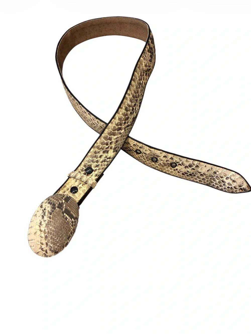Vintage Authentic Python Snake Skin Leather Back Reptile Belt Western